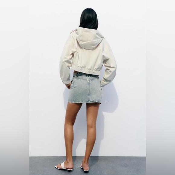 ZARA NWT DENIM CARGO SKIRT TRF - Picture 6 of 11